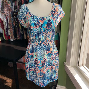 Women's American Eagle Dress Size small Blue Peach